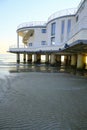 Rotonda al mare during sunrise across horizon in Senigallia, Italy. Postcard. Modern architecture