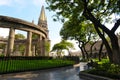 Rotonda de los Jalisciences Ilustres and Cathedral in historic center in Guadalajara, Jalisco, Mexico Royalty Free Stock Photo