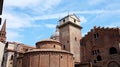 Rotonda di San Lorenzo church and Clock tower in Mantua, Italy