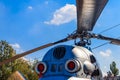 Rotor of helicopter close-up