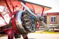 Rotor plane engine close up with propeller Royalty Free Stock Photo