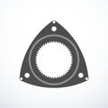 Rotor of rotary Wankel engine. Vector illustration