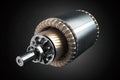 Rotor and stator of electric motor on black background Royalty Free Stock Photo