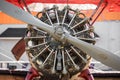 Rotor plane engine close up with propeller Royalty Free Stock Photo