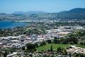 Rotorua city view and mountains background