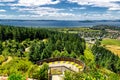 Rotorua lake and luge ride track view from the top of the hill