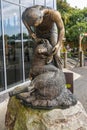 A bronze statue to the sheep shearer at the Agrodome in Rotorua Royalty Free Stock Photo
