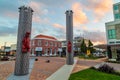 Rotorua, New Zealand. Sculptures on Tutanekai Street