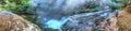 Rotorua, New Zealand - September 1, 2018: Tourists and locals enjoy thermal spring at Kerosene Creek