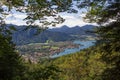 Rottach-egern spa town from tegernsee hillside hiking trail