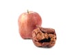 Rotten apple,isolated background Royalty Free Stock Photo