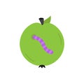 Rotten apple round vector illustration icon