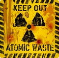 Rotten atomic waste warning sign. Royalty Free Stock Photo