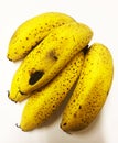 Rotten bad yellow bananas with shadow background Royalty Free Stock Photo