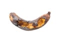 A Rotten Banana Isolated on a White Background
