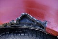 A rotten car. A rotten hole in the car body. A rotten car wing Royalty Free Stock Photo
