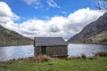 Rotten cottage at Ogwen valley with Llyn Ogwen in Snowdonia, Gwynedd, North Wales, UK - Great Britain, Europe