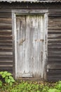 Rotten door hinges cobweb wet Royalty Free Stock Photo