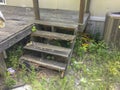 Rotten porch stairs needing replacement