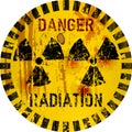 Rotten radiation warning sign, Royalty Free Stock Photo