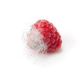 Rotten raspberry isolated on white