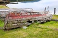 Rotten wooden row boat Royalty Free Stock Photo