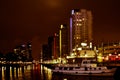 Rotterdam river canal in the night, Holland Netherlands