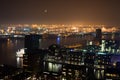 Rotterdam harbor night Royalty Free Stock Photo