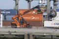 Rotterdam Harbour, 2018-04 Heavy container mover