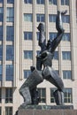 Bronze memorial sculpture the Destroyed City by sculptor Ossip Zadkine on Plein 1940