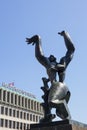 Bronze memorial sculpture the Destroyed City by sculptor Ossip Zadkine on Plein 1940