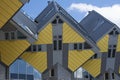 Rotterdam, Holland / Netherlands - April 26 2019 :apartments and offices inside the cubic houses of Rotterdam, metropolitan city.