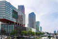 Rotterdam, Holland - September 26th 2023: Detail of Havensteder Tower and Old Port with bicycles