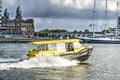 Watertaxi, hotel and threemaster Royalty Free Stock Photo