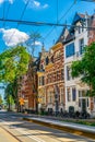 ROTTERDAM, NETHERLANDS, AUGUST 5, 2018: Classical facades of houses in Rotterdam, Netherlands