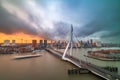 Rotterdam, Netherlands, City Skyline Over the River Royalty Free Stock Photo