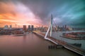 Rotterdam, Netherlands, City Skyline Over the River Royalty Free Stock Photo
