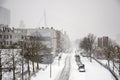 Rotterdam river quay in winter