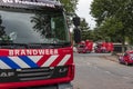 Rotterdam, Netherlands - 2019-9-6: Fire trucks and vehicles on the streets of Rotterdam