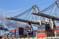 Container ship crane port of rotterdam Royalty Free Stock Photo