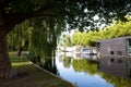 Water houses by a canal