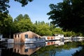 Water houses by a canal