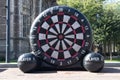 Large inflatable dart board in the street for fair style games entertainment