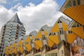 Cube houses Kijk Kubus, architectural unusual angular cube shape apartment block, located near Oudehaven Harbor