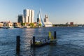 Exterior view of the promenade at the Boompjeskade Street with a Royalty Free Stock Photo