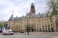 Rotterdam, Netherlands - May 9, 2015: People visit Town hall of Rotterdam