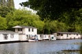 Water houses by a canal