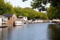 Water houses by a canal