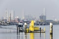 Rotterdam river, jetty and skyline