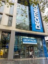 Rotterdam, The Netherlands - October 20, 2023: Entrance of a store called Decathlon.